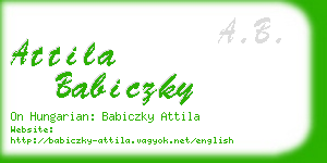 attila babiczky business card